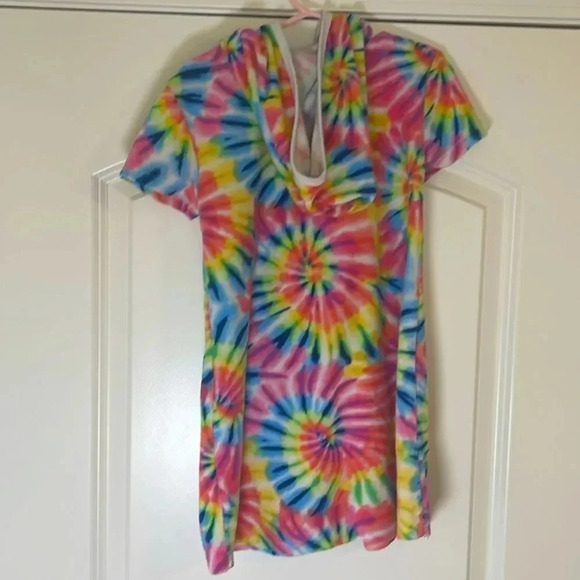 Wonder Nation Tie Dye Cover and Floral One-Piece Floral Bathing Suit - Size 6/6X - Picture 7 of 10